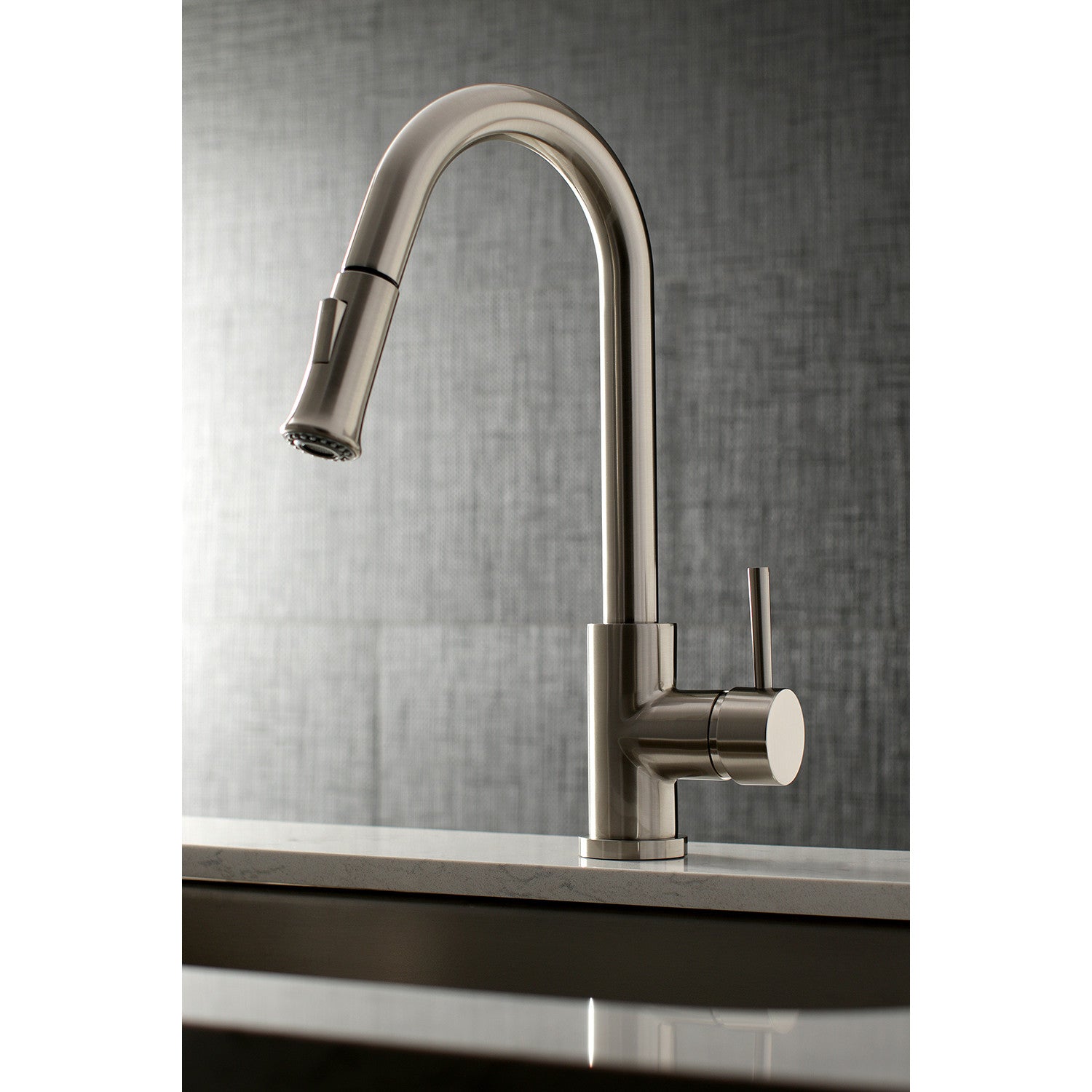 Kingston Sona LS8628DL - Concord Single-Handle Pull-Down Kitchen Faucet, Brushed Nickel — thumbnail 3